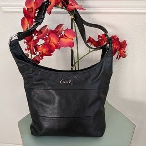 Coach Black leather duffle crossbody